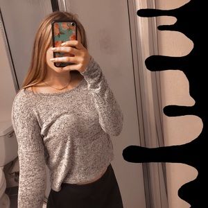 Gray Cropped Long Sleeve